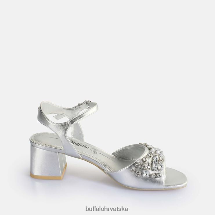srebro Buffalo veganske sandale na petu lilly ice |sandale TDD6T503